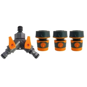3 Way Garden Hose Splitter with Hose Quick Connect Fittings with Shut Off Valve - Bild 1 von 36
