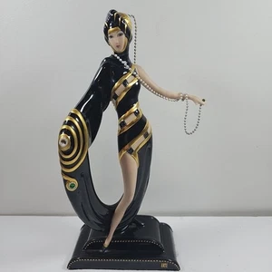 Franklin Mint - House of Erte - Pearls & Emeralds - LE Figurine - Preowned VGC - Picture 1 of 6