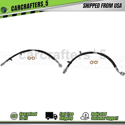 2 Front Brake Hydraulic Hose For 2016 2017 Cadillac CTS 3.6L - Image 1 of 4