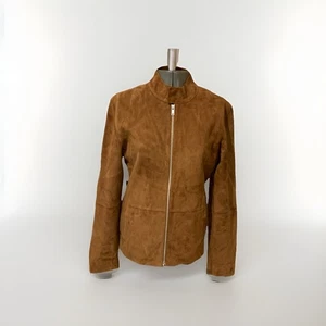 ZARA braune Wildleder Ziegenlederjacke Gr. M Herren gefüttert mit Innentaschen - Bild 1 von 11