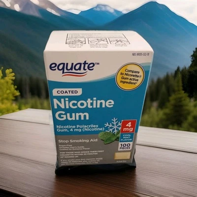 Equate Coated Nicotine Polacrilex Cool Mint Flavor 4mg 100CT Exp 04/2027 - Image 1 of 4