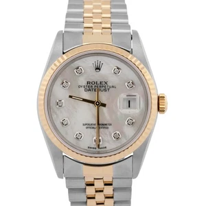 Rolex DateJust 36mm MOP DIAMOND Bicolor 18K Gold Stahl Jubiläum Uhr 16233 - Bild 1 von 7