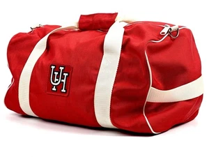 Vintage University of Houston Cougars Duffle Bag&Toiletries Bag Red Made in USA - Picture 1 of 14