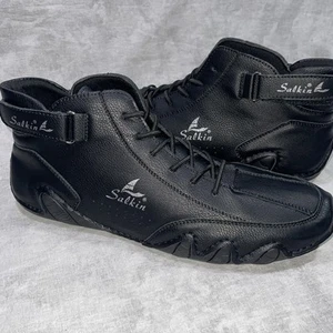 Botas descalzas Salkin para hombre talla 11.5 / EU 47 negras mínimas cero caída zapatos - Imagen 1 de 12