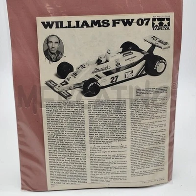 WILLIAMS FW 07 TAMIYA 1/20 MODELLINO FORMULA 1 NUOVO - Immagine 1 di 2