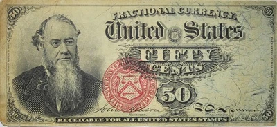 1866 50 Cents Fractional Currency XF+ EXTRA FINE Details P197 - Image 1 of 2