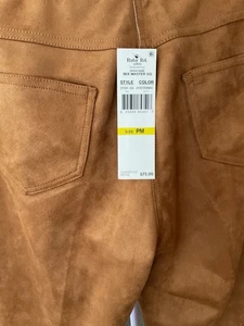 NWT Ruby Rd Petite Medium Faux Suede Pull on Brown Slacks - Picture 1 of 5