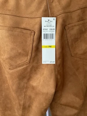 NWT Ruby Rd Petite Medium Faux Suede Pull on Brown Slacks - Image 1 of 4