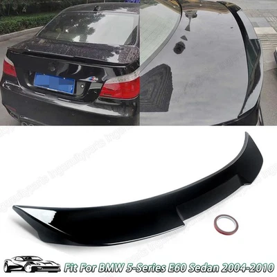 For 04-10 BMW 5 Series E60 Sedan M4 V Style Gloss Black Rear Trunk Spoiler Wing - Imagem 1 de 4