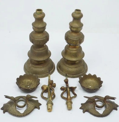 Juego de candelabros japoneses detallados y originales artículos de templo de Japón 0116D6 Foto 1 de 4