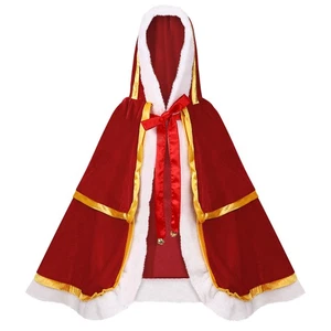 Christmas Cloak Hooded Robe Costume Coat for Women Halloween Cape - Picture 1 of 6