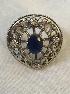 Costume Jewelry Sapphire and Diamond Ring Size 8.5 - Picture 1 of 6