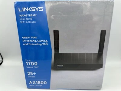 Linksys AX1800 Max-Stream Dual-Band Mesh Wi-Fi 6 Router MR7350 25+ Devices 1.8Gb - Image 1 of 4