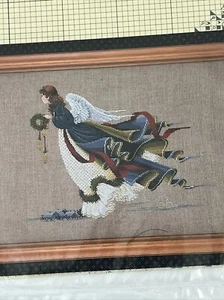 ENGEL DER FREIHEIT Lavendel und Spitze viktorianisches Design gezähltes Kreuzstichmuster - Bild 1 von 5