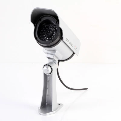 Flashing Red Light Home Security Bullet CCTV Fake Dummy Camera w/ Solar Powered - Image 1 of 4