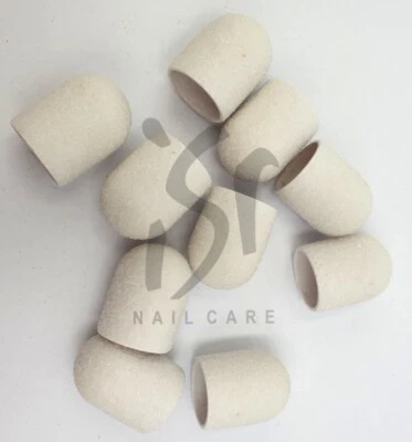 10 Schleifkappen Deluxe Körnung  60 Ø 13 mm Long Life Schleifhülsen Fußpflege W - Bild 1 von 2