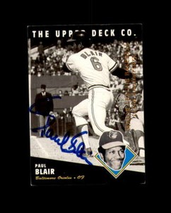 Paul Blair Hand Signed 1994 All Time Heroes Baltimore Orioles Autograph