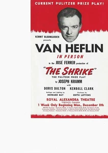 1952 Van Heflin flyer Royal Alexandra Theatre Toronto The Shrike by Joseph Kramm - Picture 1 of 2
