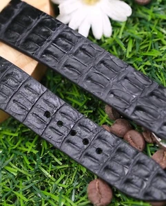 Black Crocodile Hornback Handmade Watch Strap Band - Picture 1 of 4