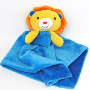 Manta de seguridad de felpa Sumersault Lion Lovey azul de dos tonos 2014 - Imagen 1 de 7