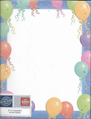 Colorful Balloons & Ribbons Designer Letter Computer Paper - 100 sheets - Image 1 of 2