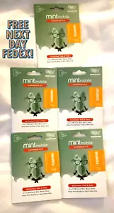 5 Mint Mobile Prepaid SIM Cards with 5G Unlimited Data up to 40GB 3 Months Total - Photo 1 sur 2