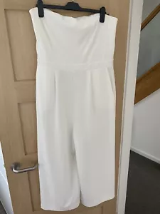 Next Ivory Jumpsuit Size 16 Tall 3/4 Length - Picture 1 of 3