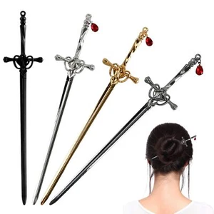 4 Pcs Ancient Style Sword Hair Chopsticks Chinese Style Hair Sticks for Bun Hair - Picture 1 of 6