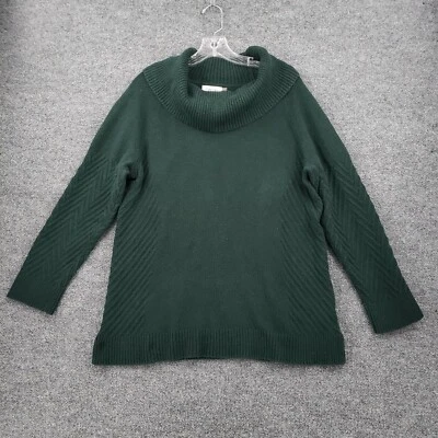 Calvin Klein Sweater Womens XL Green Long Sleeve Stretch Cowl Neck Pullover Knit - Image 1 of 4
