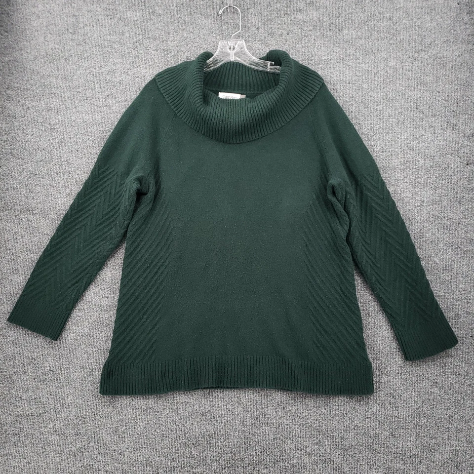 Suéter para mujer Calvin Klein XL verde manga larga elástico capucha cuello pulóver tejido Foto 1 de 4