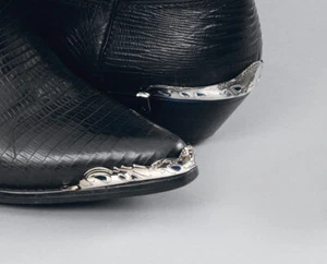 ¡Nuevo! Punteras de botas de vaquero Western - plateadas - puntas completas + tacones - Imagen 1 de 1