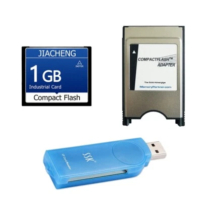 Tarjeta de memoria CF de 1 GB + Adaptador CF-PCMCIA + Lector SSK USB2.0 - Imagen 1 de 4