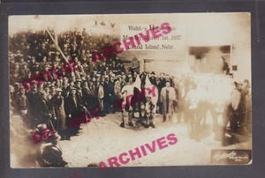 Grand Island NEBRASKA RPPC 1937 AUCTION HOUSE Webb HORSE SALE Auctioneer AD NE - Picture 1 of 3