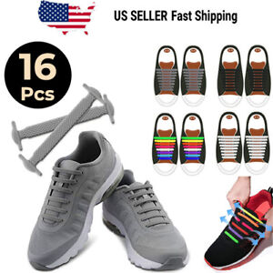16-Pcs Elastic Silicone Shoe Laces Lazy No Tie Shoelaces For Men Women Child USA