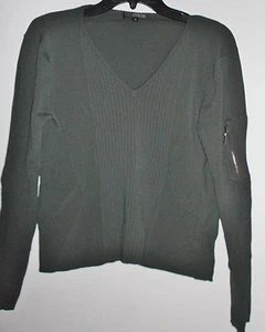 JUST MAX GREEN RIBBED STRETCH TOP NWOT MISSES MEDIUM - Imagen 1 de 2