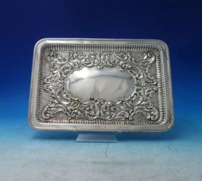 Joseph Gloster English Victorian Sterling Silver Tray Rectangular Chased #6289 - Image 1 of 4