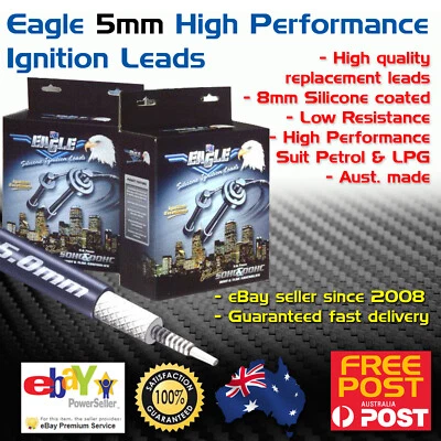 Eagle 5mm Ignition Spark Plug Leads 4cyl Fits Toyota MR 2 SW20 Coupe 2.0 Turbo - Image 1 of 3
