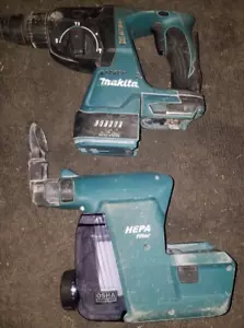 *GEBRAUCHT* MAKITA XRH01 18V Bohrhammer, mit DX01 HEPA Staubabsaugung NUR WERKZEUG. - Bild 1 von 8