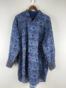 Visconti Black Multi Geometric Button Up Dress Shirt Men’s Size 3XLB - Picture 1 of 11