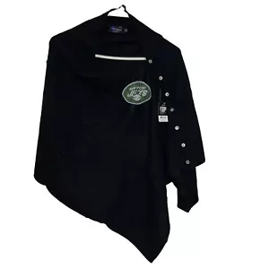 Poncho Little Earth Productions NY JETS Blackout botón lateral nuevo aspecto - Imagen 1 de 16