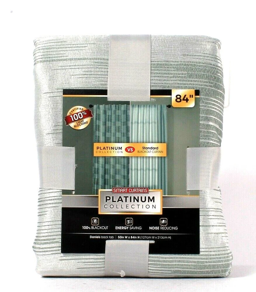 Cortina Maytex Mills Smart Curtains Platinum Collection Daniels Aqua 50" X 84" - Imagem 1 de 1