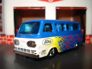1965 65 FORD ECONOLINE VAN BLUE FLAMED LIMITED EDITION 1/64 M2 PANEL VAN - Picture 1 of 4