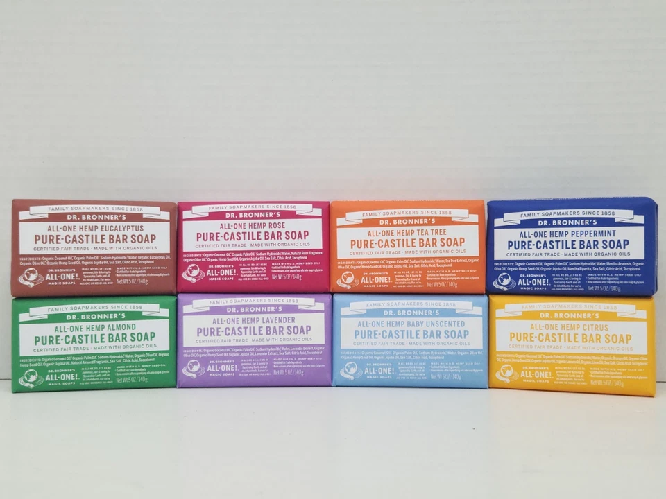 3 OR 6 Packs of DR.BRONNER'S ALL-ONE HEMP Natural Castile BAR Soap CHOOSE SCENT! - Image 1 of 4