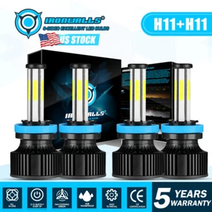 H11 LED Headlight Bulbs Low Beam H9 High Beam for Grand Cherokee 2018 2019 2020 - Picture 1 of 12