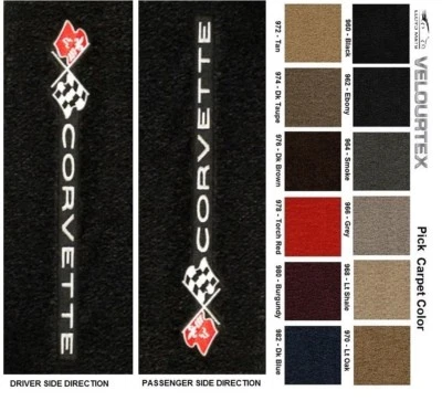 Lloyd Mats Velourtex C3 Corvette Sideways Logo Floor Mats (1968-82) - Imagem 1 de 4