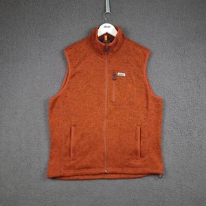 ORVIS Gilet Jacket Mens L Large Brown R65 Sweater Vest Fleece Knit Full Zip - Picture 1 of 11