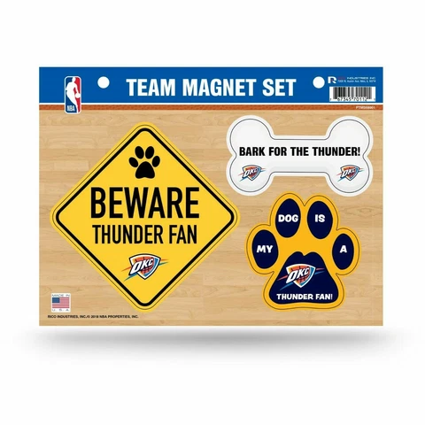 NEW! OKLAHOMA CITY THUNDER PET DOG MAGNET SHEET SET BEWARE FAN LICENSED Cover