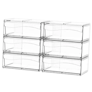 6 Pack Acrylic Drawer Organizer and Make Up Organizers and Pack of 6 Rectangle - Picture 1 of 7