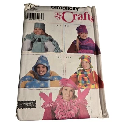 Simplicity Crafts 7005 Pattern Hats Gloves Scarfs Pattern Has Been Cut - Image 1 of 4