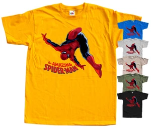 Amazing Spiderman COMICS T-Shirt GELB KHAKI OLIV ZINK BLAU alle Größen S-5XL - Bild 1 von 7